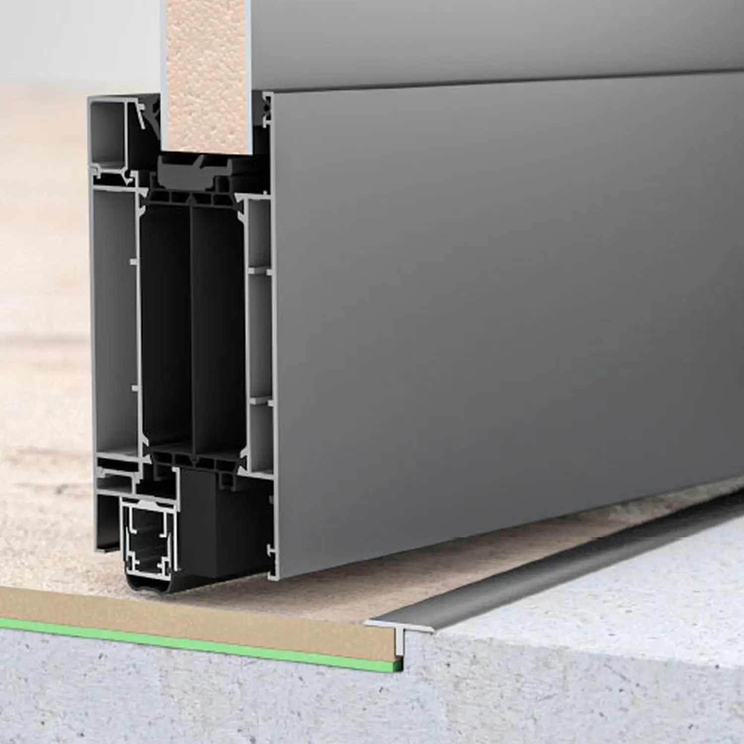 AP Fensterbau, Türschwellen, MB-86N SI-Schwelle mit automatischer Dichtung
